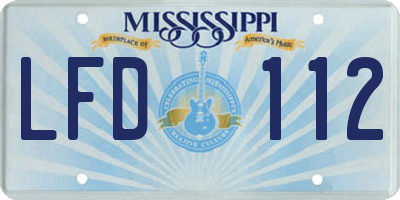 MS license plate LFD112
