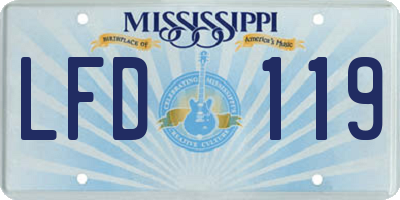 MS license plate LFD119