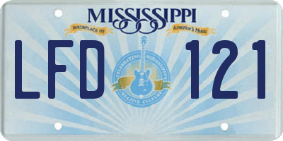 MS license plate LFD121