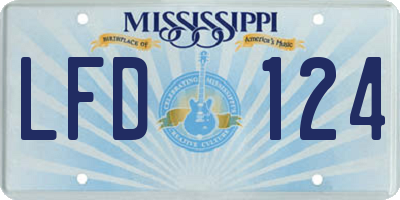 MS license plate LFD124