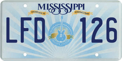 MS license plate LFD126