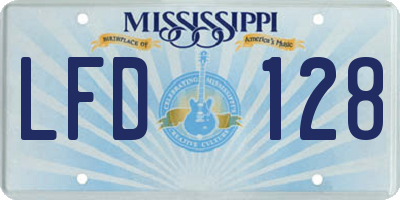 MS license plate LFD128