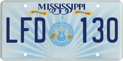 MS license plate LFD130
