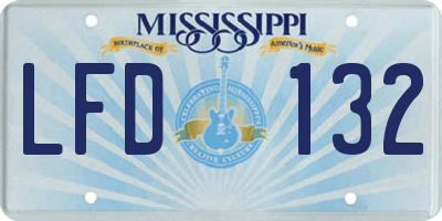 MS license plate LFD132