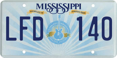 MS license plate LFD140