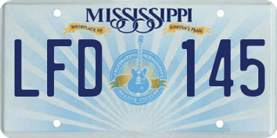 MS license plate LFD145