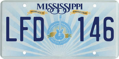MS license plate LFD146