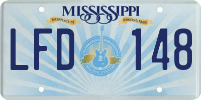 MS license plate LFD148