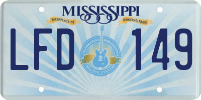 MS license plate LFD149