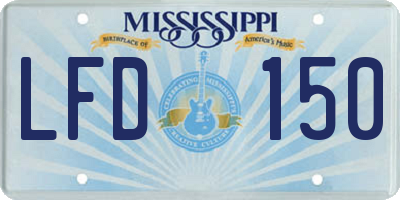 MS license plate LFD150