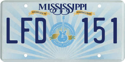 MS license plate LFD151