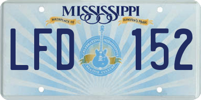 MS license plate LFD152