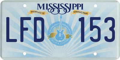 MS license plate LFD153