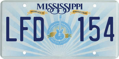 MS license plate LFD154