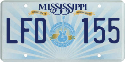 MS license plate LFD155