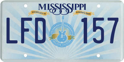 MS license plate LFD157
