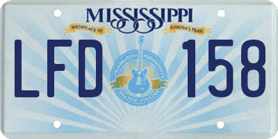 MS license plate LFD158