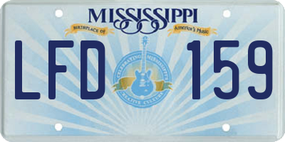 MS license plate LFD159