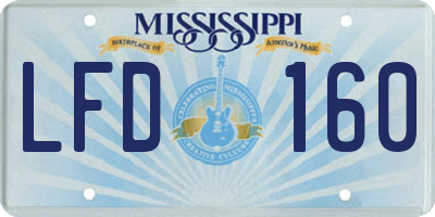 MS license plate LFD160