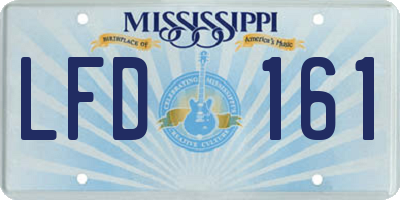 MS license plate LFD161