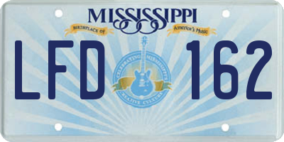 MS license plate LFD162