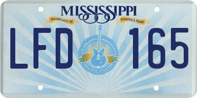 MS license plate LFD165