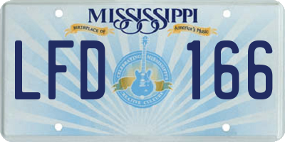 MS license plate LFD166