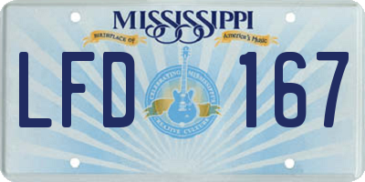MS license plate LFD167