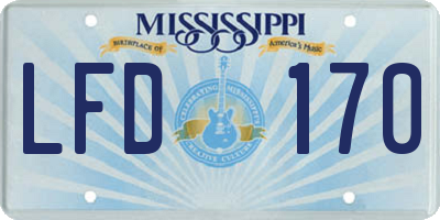 MS license plate LFD170