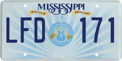 MS license plate LFD171