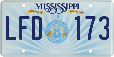 MS license plate LFD173