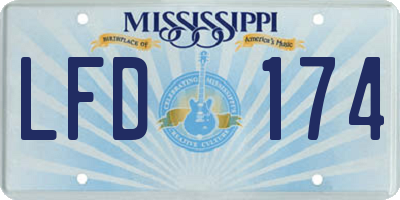 MS license plate LFD174