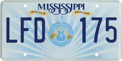MS license plate LFD175