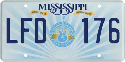 MS license plate LFD176