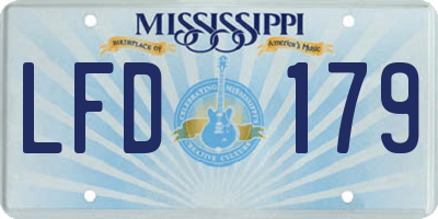 MS license plate LFD179