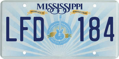MS license plate LFD184