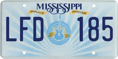 MS license plate LFD185