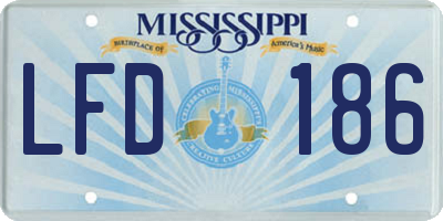 MS license plate LFD186