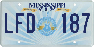 MS license plate LFD187