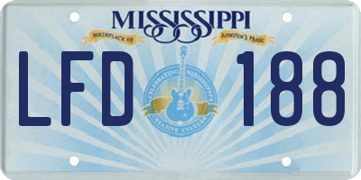 MS license plate LFD188