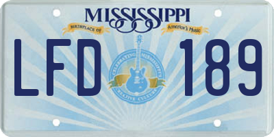 MS license plate LFD189