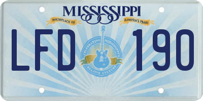 MS license plate LFD190