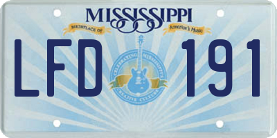 MS license plate LFD191