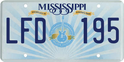 MS license plate LFD195