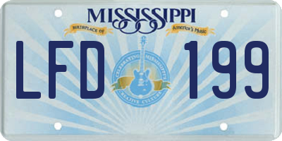 MS license plate LFD199