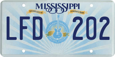MS license plate LFD202