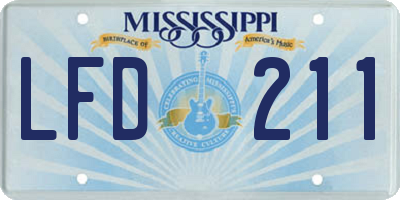 MS license plate LFD211