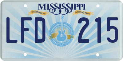 MS license plate LFD215