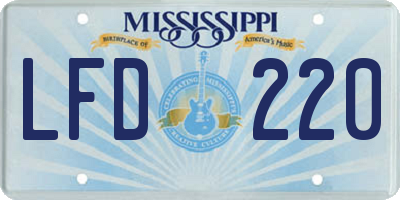 MS license plate LFD220