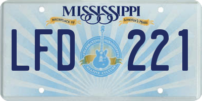 MS license plate LFD221